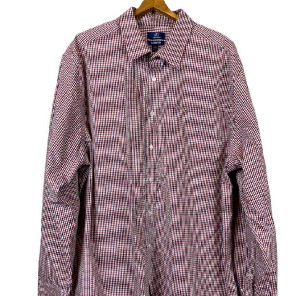Men's Button up Plaid Red/White Shirt George 2xl MAKE OFFER NOW!
